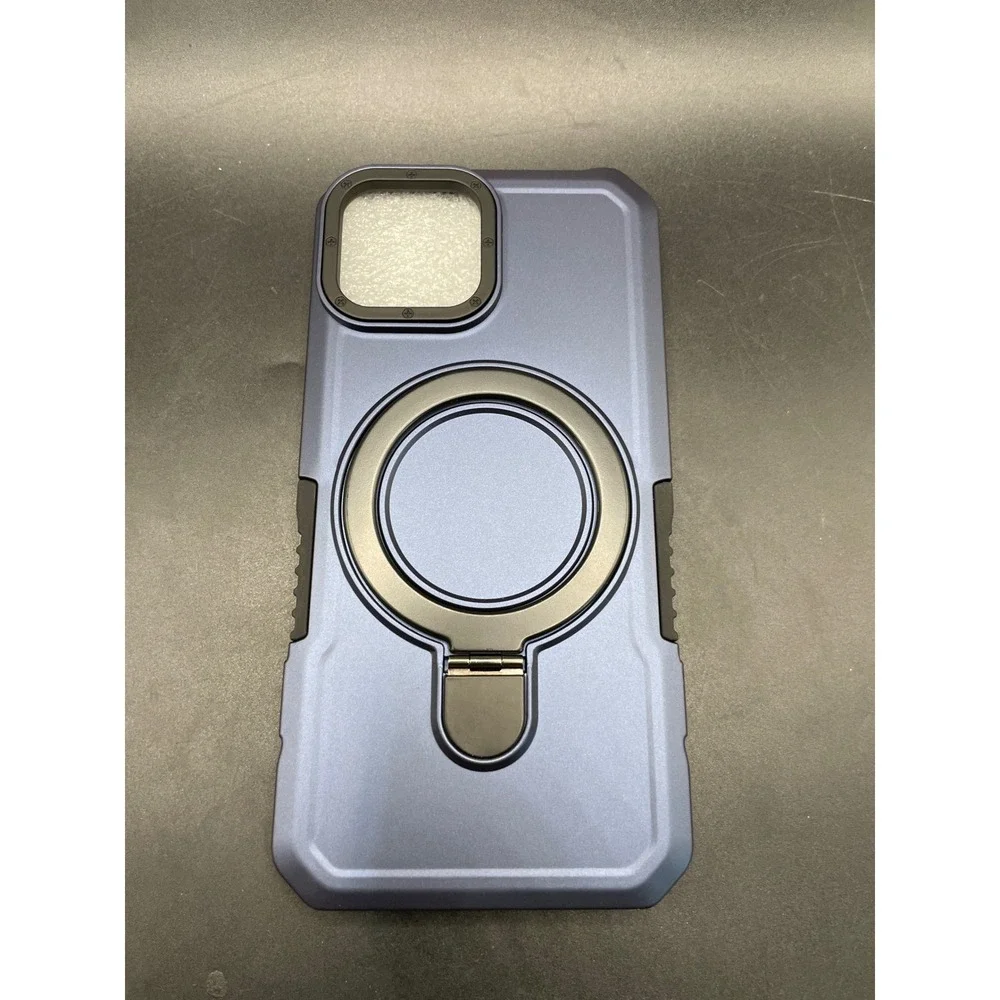 WYUIC iPhone 15 Case Magnetic Kickstand Shockproof Matte Blue ZDZH-iPhone 15